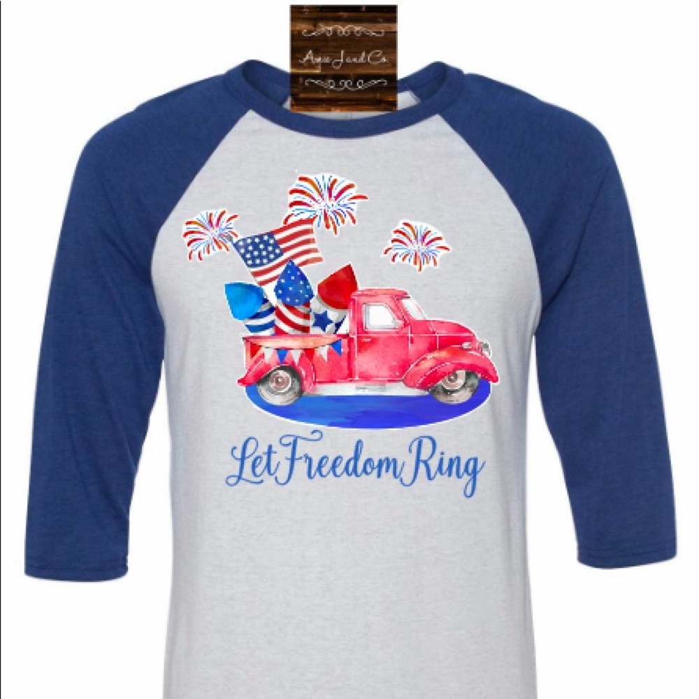 Let Freedom Ring Boutique Raglan NWT